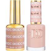 DND Gel Nail Polish Duo, Beige Nude | Matching UV/LED Gel Polish &amp; Air Dry Lacquer Set, Chip-Free Long Lasting Beige Nude Nail Color, Easy Soak Off Removal