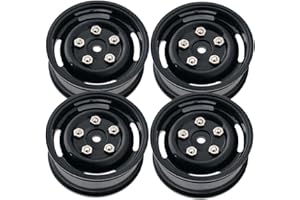 LAFEINA 4PCS RC Crawler 1.9" Plastic Wheels Rims for 1/10 SCX10 CC01 D90 (Black)