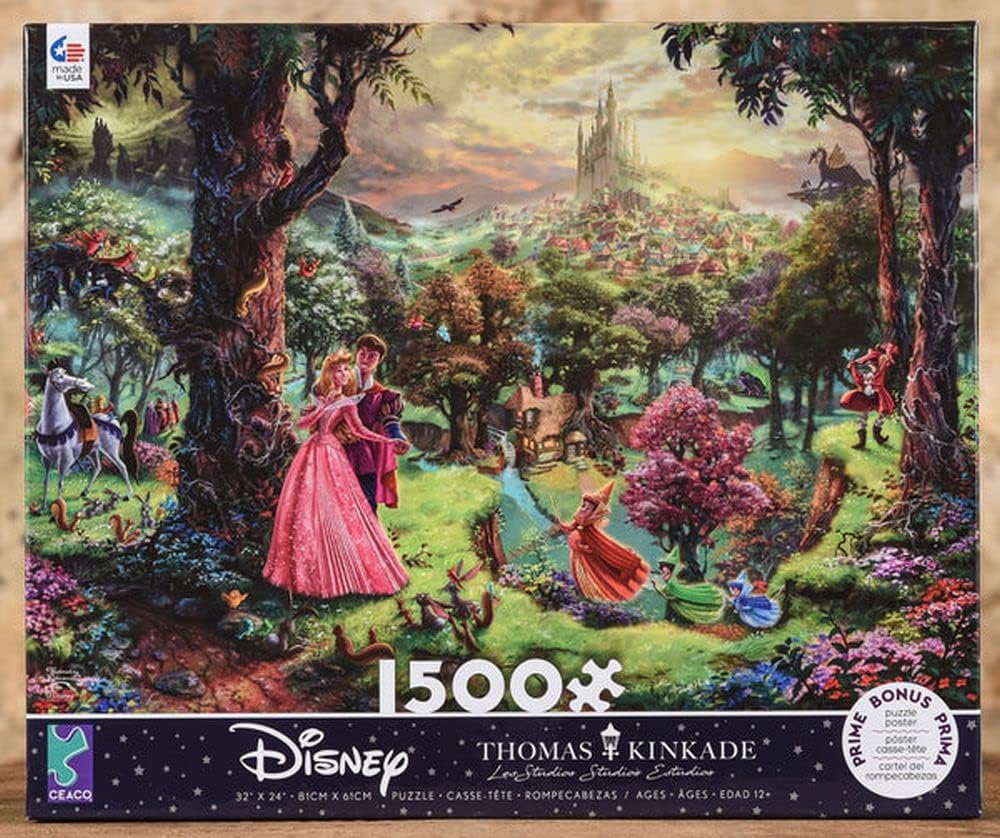 Ceaco - Thomas Kinkade - Colección Disney Dreams - La Bella Durmiente - Rompecabezas de 1500 piezas
