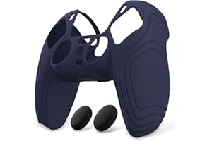 eXtremeRate PlayVital Samurai Edition Midnight Blue Anti-Slip Controller Grip Silicone Skin for ps5, Ergonomic Soft Rubber Ca