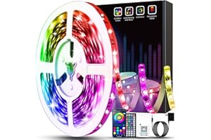 Keepsmile 50ft Led Lights for Bedroom, Bluetooth Smart APP Control RGB Color Changing Led Strip Lights with Remote Control and Power Adapter Led Lights for Room Kitchen Party Home Decoration