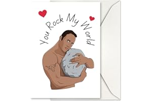GIFTING GIGGLES Funny Dwayne The Rock Johnson Joke Card for Boyfriend Husband Wife Girlfriend | Gift for him or her | Anniversary, Birthday, Valentine’s Day, Fathers Day, Appreciation | 30th 40th 50th 60th 70th 75th
