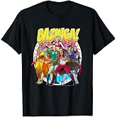 Big Bang Theory Bazinga Comic Superhero Group Portrait TV T-Shirt