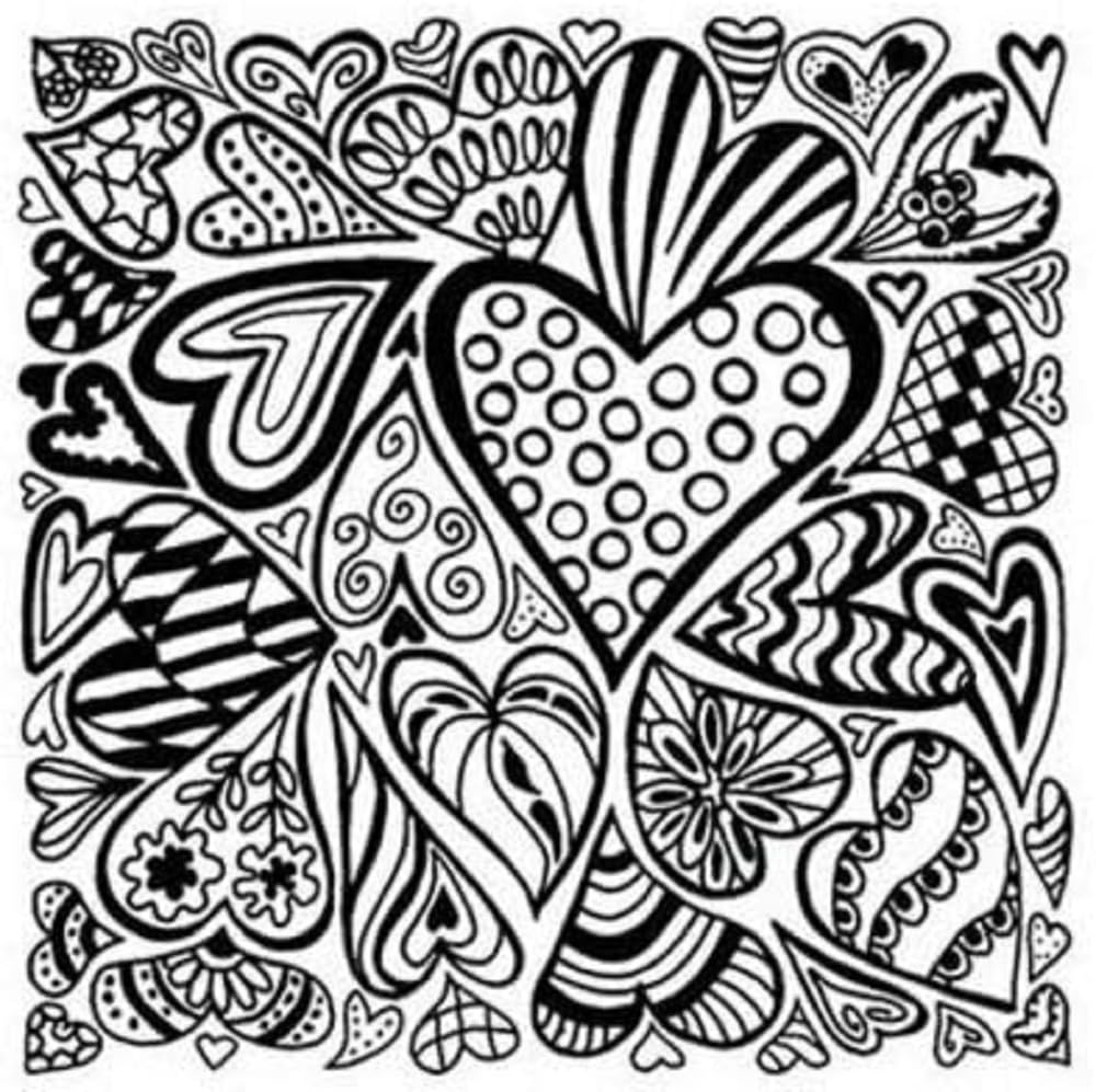 CERNIT CE95015C - Texture Plates for Modelling Clay - Rubber, Polymer Clay - Heart Effects and reliefs - Format 9x9 cm - Manufactured in Belgium - DIY