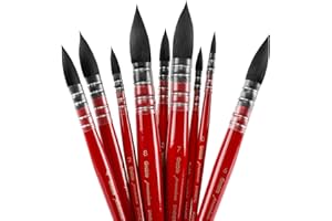 Grabie Professional Watercolor Paint Brushes, Mop Paintbrushes, 9 Pcs, Synthetic Squirrel Hair, Art Supplies for Painting, Great Watercolor Set for Artists, Amateur Hobbyists and Painting Lovers