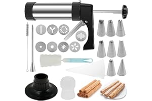 Churro Maker, Churro Maker Machine, Churrera Churro Maker Machine, Stainless Steel Churro Maker Kit with Tips Piping Nozzle P