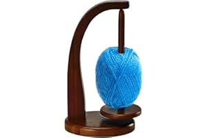 Feishiong Yarn Holder for Knitting and Crocheting, Magnetic Wooden Rotating Yarn Stand, Wood Yarn Holder for Knitting and Cro