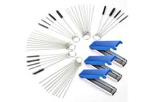 Mudder Set of 9 Carburetor Cleaning Kit Carburetor Carbon Dirt Jet Remove Cleaner Torch Tip Cleaner Tool Cleaning Wire Needles and Nylon Brushes for Motorcycle Moped Welder Carb Spray Gun