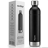 Nordiqo Stainless Steel Carbonating Bottle 33 oz | Compatible with Aarke Carbonator 3, SodaStream Duo & Plastic Bottles | Not for models Aqua Fizz & Jet | No Expiry | Plastic-Free