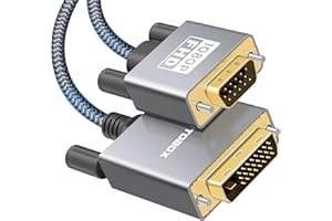 TECHTOBOX Active DVI to VGA,6FT DVI-D to VGA Male to Male Cable DVI-D 24+1 to VGA Adapter Supports 1080P FHD Compatible for C