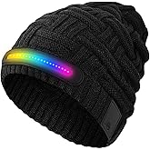 Unisex LED Light Beanie, USB Rechargeable Hands-Free Headlamp Hat, Winter for Family, Men, Dad and Father