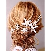 Catery Starfish Mermaid Hair Pins Pearl Hair Pieces Beach Wedding Accessories for Women(Pack of 8)