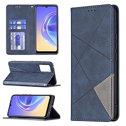nincyee Flip Case for Vivo V21E 4G,Rhombus Pattern