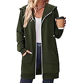 Zeagoo Women's Zip Up Hoodies Long Tunic Sweatshirts Oversized Fleece Casual Long Sleeve 2026 Fall Hoodie Jacket Coat