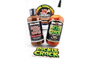 DEVIL DAVES ORIGINAL BLOODY MARY STICKS Gourmet Bloody Mary Kit by Devil Daves | Bloody Mary Seasoning, Pickle Crack Hot Sauce & Chili Lime Rimmer & Decal. Medium Heat