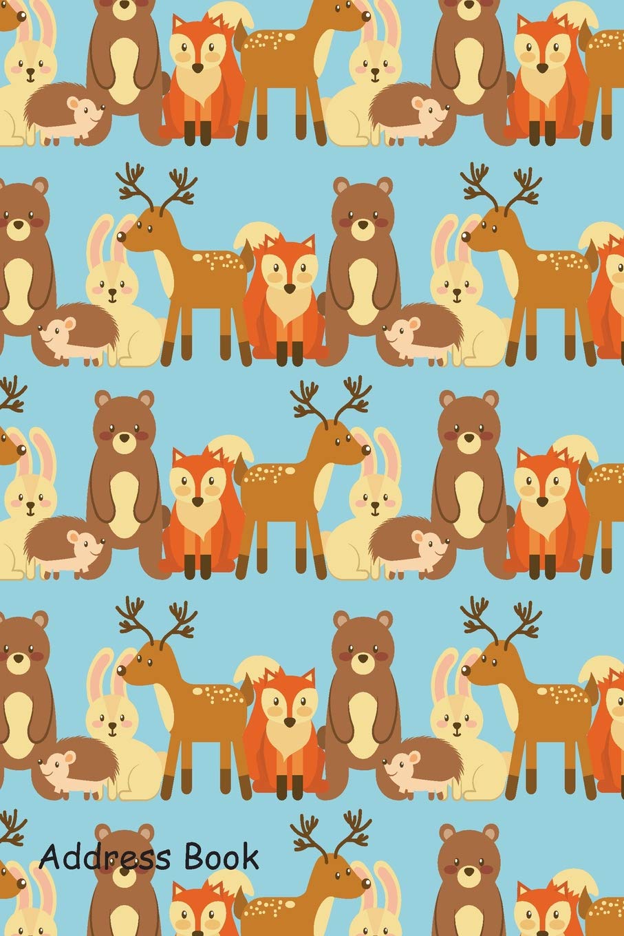 Address Book: Include Alphabetical Index With Forest animals wildlife natural cover