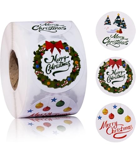 96 Pegatinas De Navidad Redondas, Pegatinas De Navidad Etiquetas De Navidad 1164139