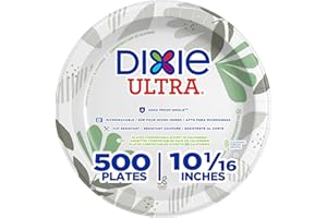 Dixie Ultra 10 Inch Heavy-Weight Paper Plates By GP PRO, Pathways Botanical Design, 500 Count (125 Disposable Plates Per Pack, 4 Packs Per Case), SXP10PATH