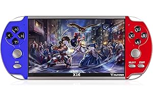 FAITDER X16 Handheld Game Console 6.5 Inch HD Screen Retro Game Console, Built-in 6800+ Game Support 10 Major Emulators, 2500mAh Rechargeable Battery Video Game Console Holiday Birthday Gift