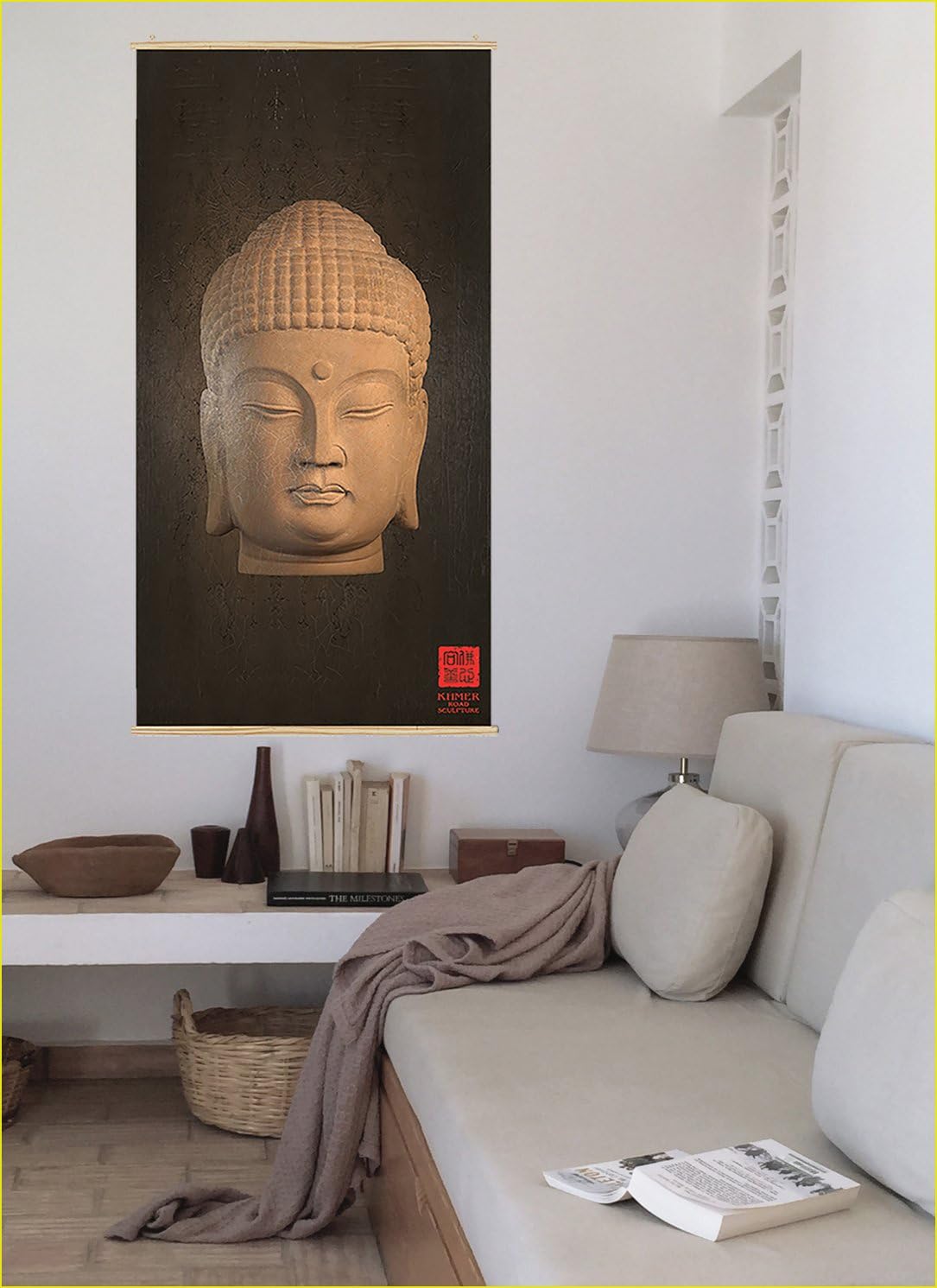 SUPERIOR QUALITY Buddhist Tapestry Printed On Heavy Cloth With Deep Pigment Inks - Striking Buddhist Wall Hangings For Your Home Or Spiritual Space - Meditation Poster (Dark) AK 001