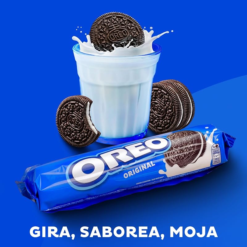 Biscoitos de cacau originais oreo recheados com creme sabor baunilha 154g
