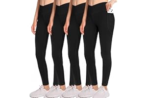 AENLLEY Girl Yoga Legging with Pockets for Workout Causal-Kid Actice Tummy Control Pants 4 Pack