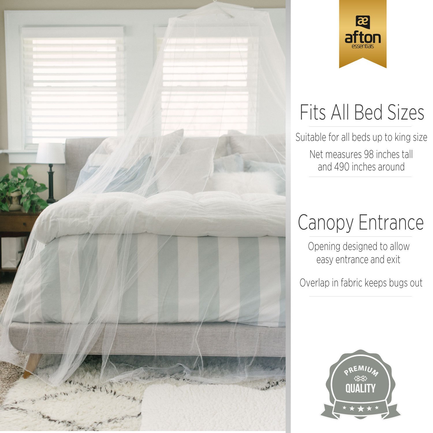 Afton Essentials Premium Bed Canopy Mosquito Net