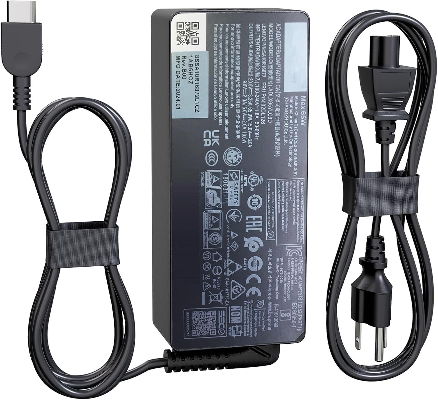 Photo 1 of 65W USB C Charger Fit for Lenovo ThinkPad E580 E585 E590 E590S E595 T480 T490 T580 E16 E15 E14 13s T14 T15 T16 G2 G3 G4 G5 G6 G7 ThinkPad X1 Carbon Gen 11 12 Laptop 5a10w86255 Adapter Power Cord