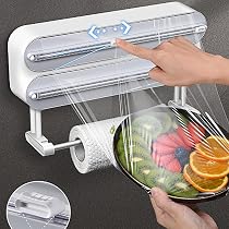 Amazon.com - AUSTUFF 3 in 1 Plastic Wrap Dispenser with Cutter ...
