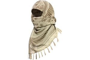 LOLAT Cotton Desert Scarf Military Tactical Shemagh Keffiyeh HeadScarf Arab Wrap Outdoors Tassel Scarves for Men/Women