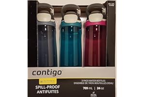 Contigo Autoseal Spill-Proof Water Bottle 24oz, 3 Pack (Stormy Weather, Scuba, Very Berry)