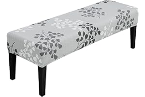 SPRINGRICO Stretch Dining Bench Cover, Removable Bench Slipcover Washable Bench Seat Protector Rectangle Bench Cover for Dining Room, Living Room, Bedroom, Kitchen (Byron Palm)
