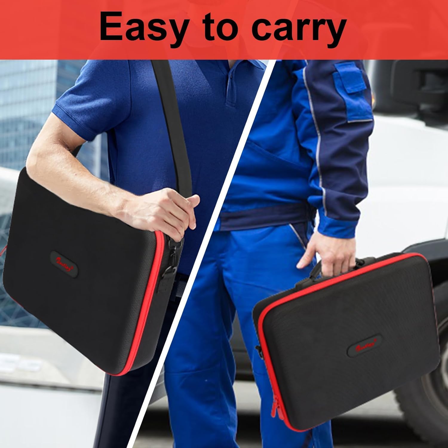Powarobor Akku Lagerung Case Halter Koffe,Etui Tasche Aufbewahrungsbox für Einhel_l_18V Akku und Ladegerät,Zubehör und Werkzeug-Hält 18V 2.0Ah,2,5Ah,3.0Ah,4.0Ah 5,2Ah Akkus Ladegerät. (Nur hülle) 6