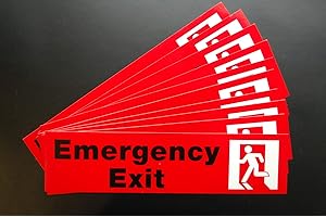 FIVE STAR GRAPHICS Emergency Exit Vinyl Decal (10 Pack) (X10 PS41)
