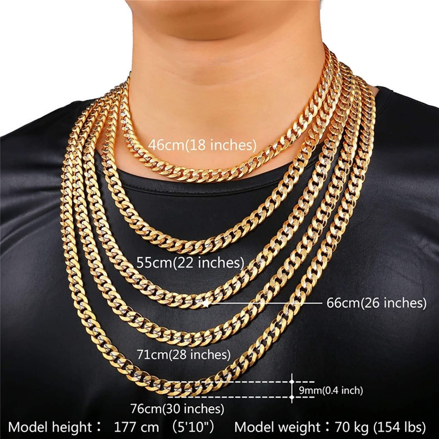 Aokarry Stylish Men Chains Alloy Curb 