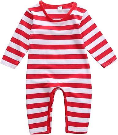 red and white striped baby onesie