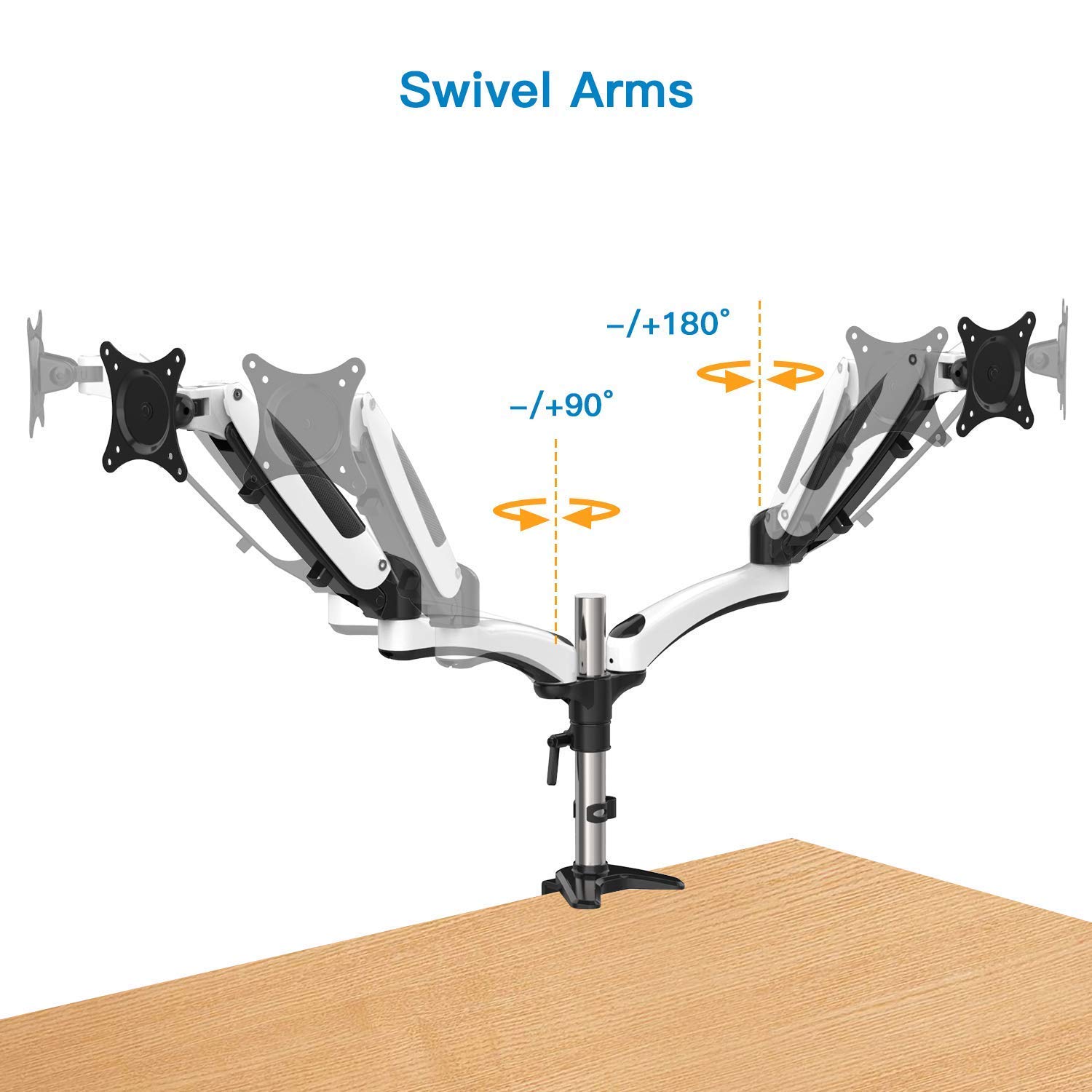 HUANUO Dual Monitor Mount, Increase Productivity & Prevent Neck/Shoulder Pain! Computer Arm Improves Body Posture, Monitor Arm Reduces Screen Glare! Clutter-Free Desk, Premium Computer Monitor Stand!