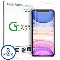 amFilm Glass Screen Protector for iPhone 11 / iPhone XR (6.1" Display) (3 Pack) with Easy Installation Tray