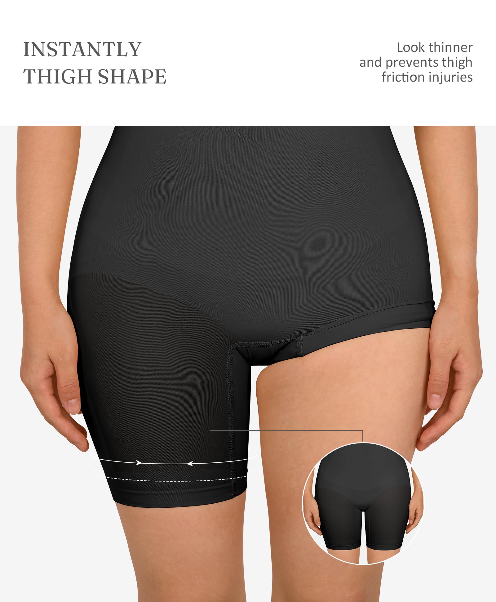 FeelinGirl Shapewear Bodysuit Tummy Control Seamless Sculpting Hip Enhancer Body Shaper for Women