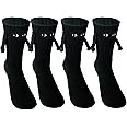 Keauexp Matching Magnetic Hand Holding Socks, Embroidery Eyes Friendship Socks Funny Novelty Gifts for Besties Best Friends
