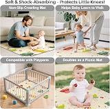 Hibtn Baby Play Mat Foldable Reversible 127x127cm Waterproof Foam Non Toxic view 2