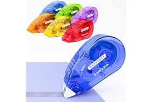 Glue Tape Roller, 6 Pack Double Sided Tape Roller for Crafts, 8mm x 9m Glue Tape for Scrapbooking, Craft Supplies for Scrapbo