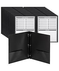Mr. Pen- Black Plastic Folders with Pockets and