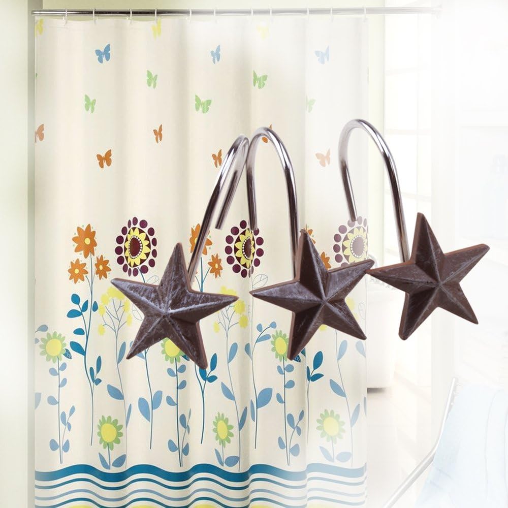 AGPtekÂ Star Decorative Shower Curtain Hooks, Set of 12: Home & Kitchen