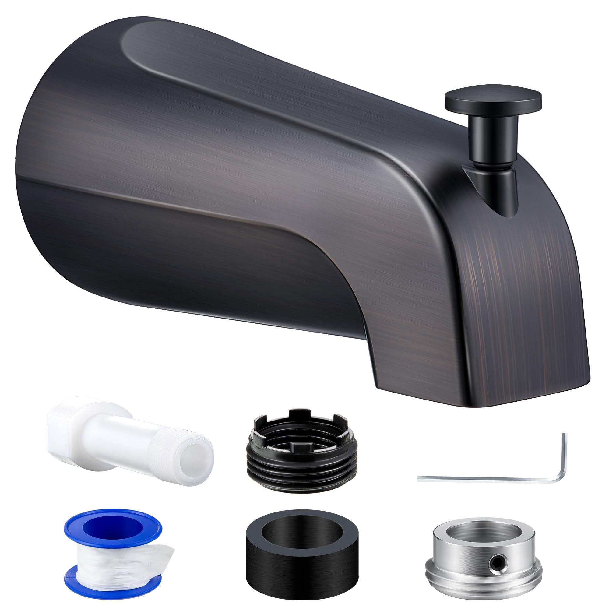 Photo 1 of Dreyoo Tub Spout (Universal Fits 1/2" Copper Pipe, 1/2" IPS and 3/4" IPS), Bathroom Bathtub Faucet with Adapters and Hex Wrench(Oil Rubbed Bronze,Simple)