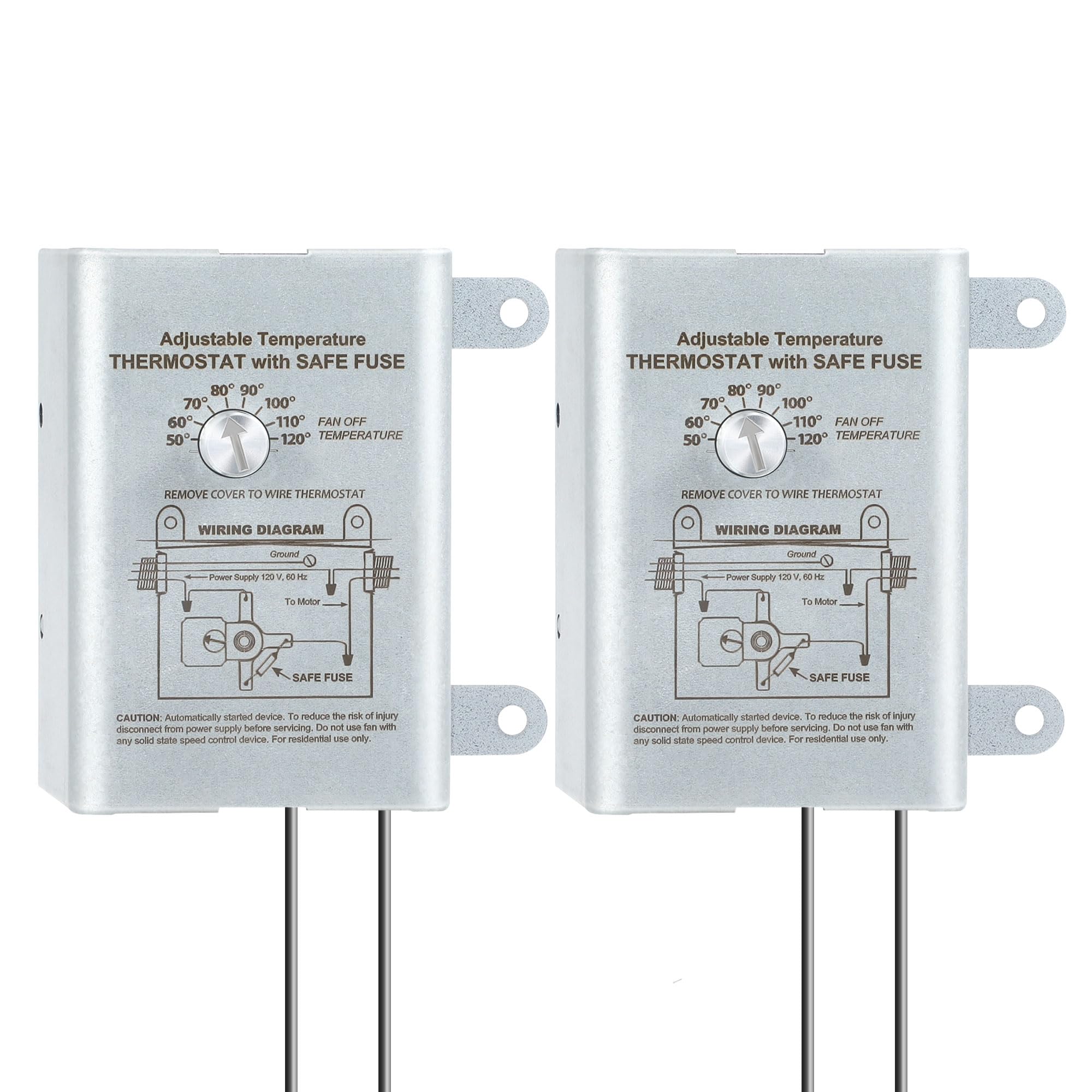 Photo 1 of Saillong 2PACK 10 Amp Attic Fan Thermostat Control With Adjustable Temperature Finger Dial Switch, Programmable Replacement for Exhaust Fan, Greenhouse