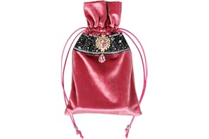 DOARLUO Milky Way Galaxy Tarot Cards Fabric Bag 5 x 8 Inch Jewelry Pouch Tarot Card Bag Dice Bag Pouch Dungeons and Dragons Accessories, Runes & Jewelry I Travel & Gift Bag (Pink)