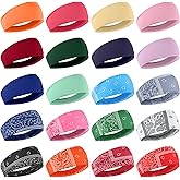 20 Pcs Sports Headbands for Men Women Sweatbands Non Slip Moisture Wicking Headband for Running Hiking Cycling Yoga