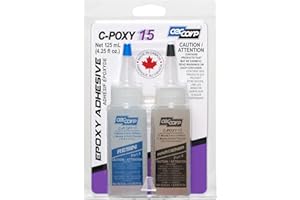 Epoxy Glue C-POXY 15 by CECCORP (4.25 Oz Combined) – 2 Part 15-Minute Adhesive – Recommended for Bonding Metal, Ceramics, Stone, Glass, Concrete, Wood, Fiberglass and Many Plastics – Strong Bonding