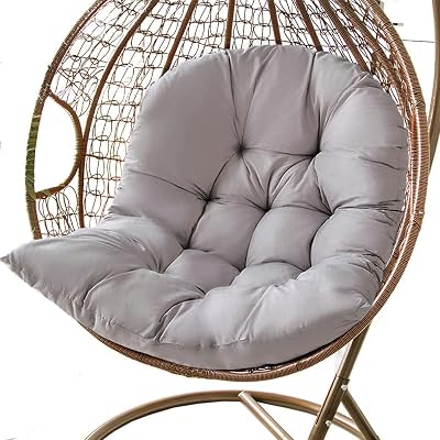 DKIEI Thicken Hanging Basket Chair Cushion 80x120cm Light Grey